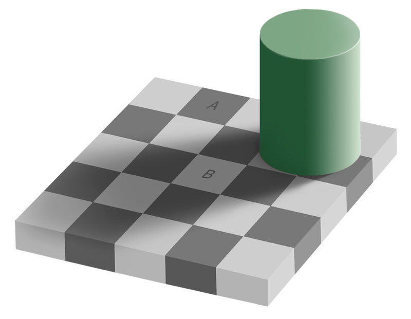 The Essence of Politics: Square A Purports to be a Different Shade of Gray from Square B (See the Checker Shadow Illusion for an explanation of this visual hypocrisy.)