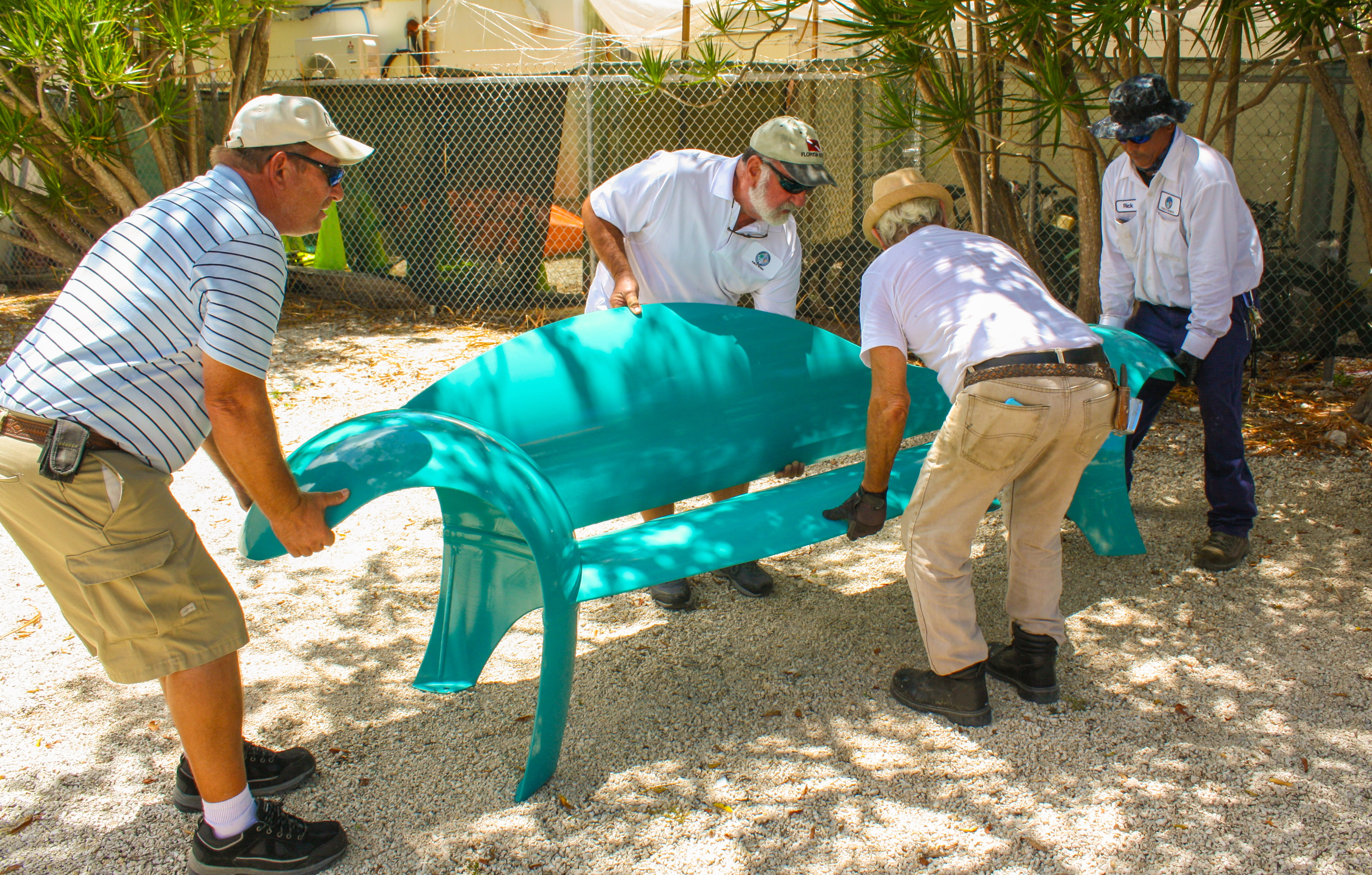 ART IN PUBLIC PLACES INSTALLS COLORFUL BENCHES MADE FROM PROPANE TANKS AT MARATHON COURTHOUSE
