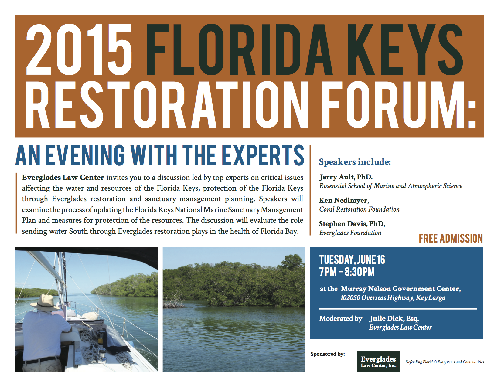2015 Florida Keys Restoration Forum: An Evening With The Experts