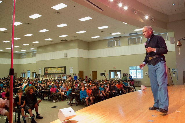 Civil War Reenactor Addresses 650 HOB Students – “African-Americans in the Naval Forces”