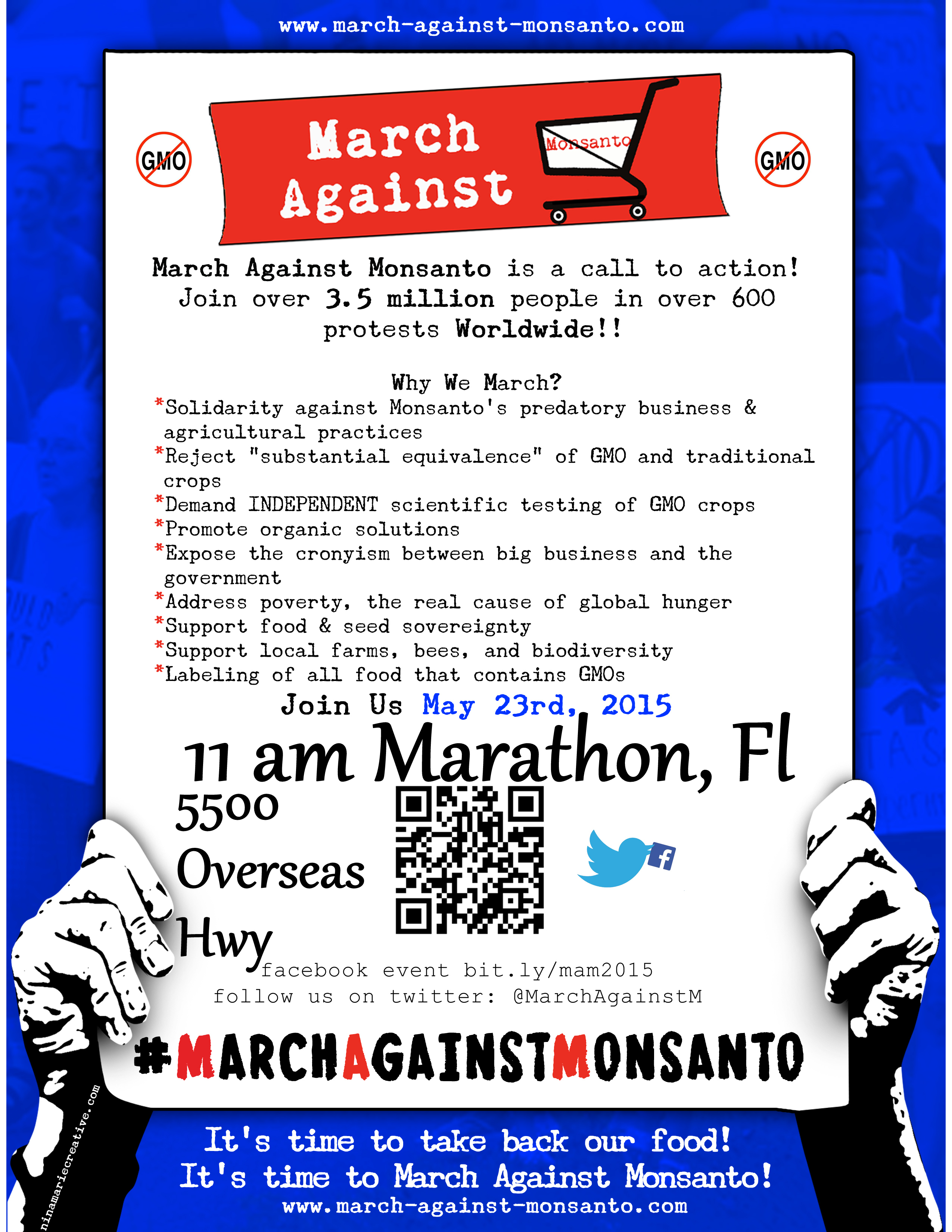 March Against Monsanto, Marathon, Key West, and Worldwide, Saturday