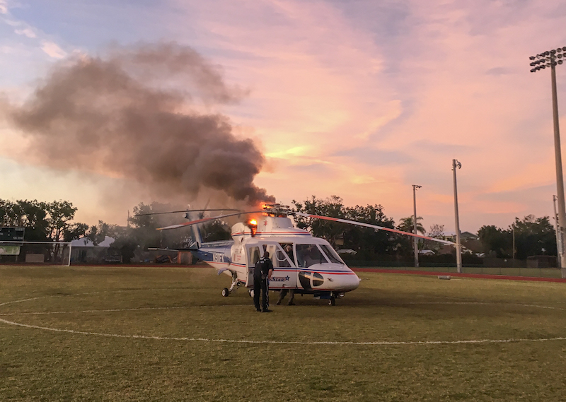 MONROE COUNTY’S OLDEST TRAUMA STAR HELICOPTER CAUGHT FIRE ON LANDING