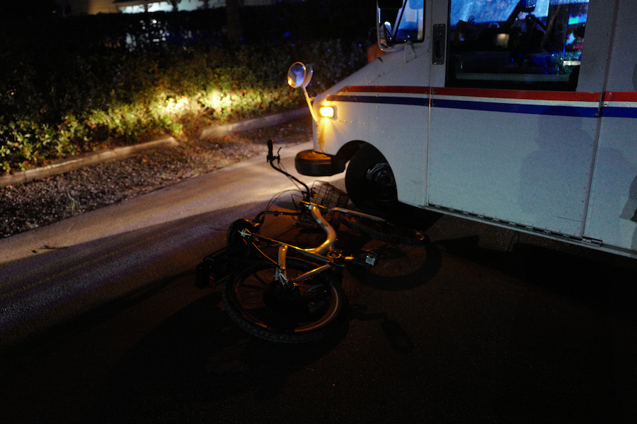 Bicyclist Hit By Mail Truck