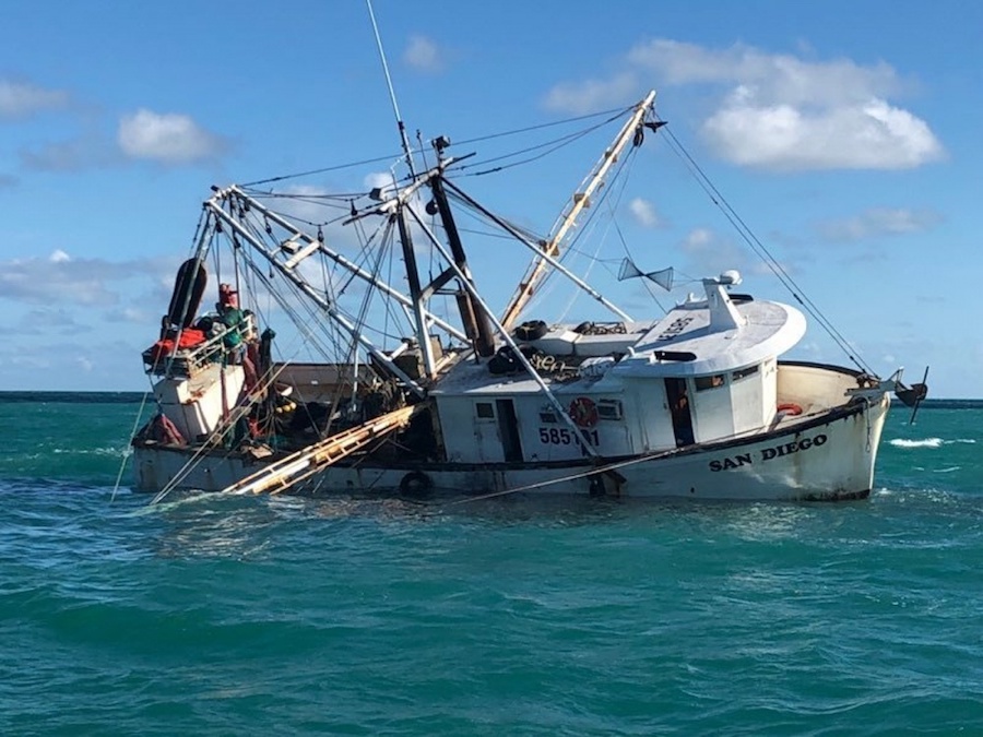 Sinking Fishing Boat Causes Diesel Spill Near Northwest Channel Jetty