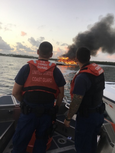 Coast Guard, Partner Agencies Respond to Vessel Fire in Tarpon Basin Near Key Largo