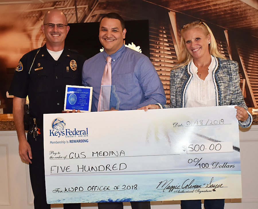 Key West Police Chief has Named Detective Gustavo Medina Officer of the Year for 2018